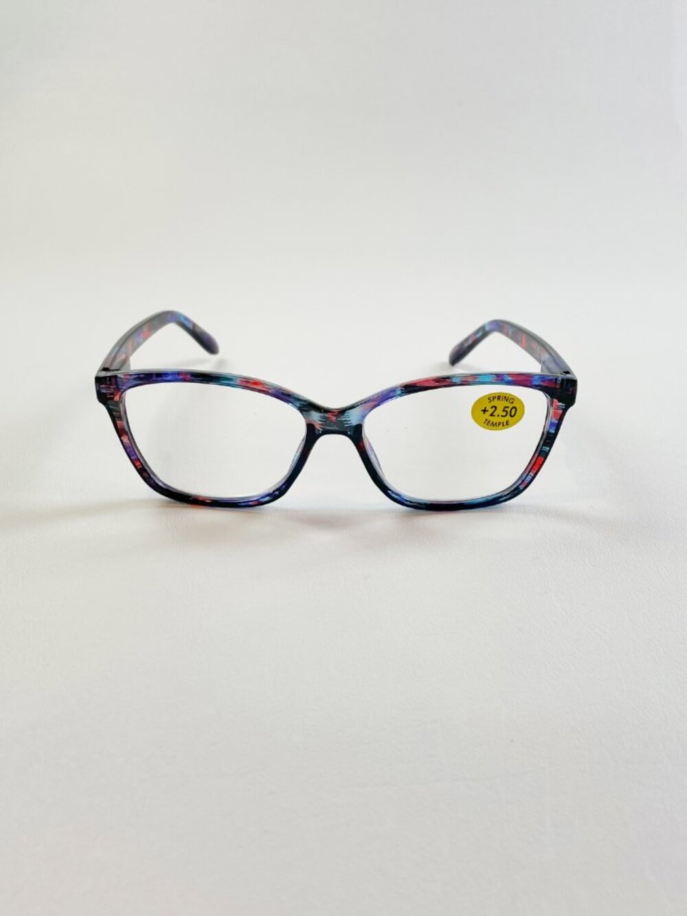 POP Eyewear +2.50 Blue & Red Marble Reading Glasses